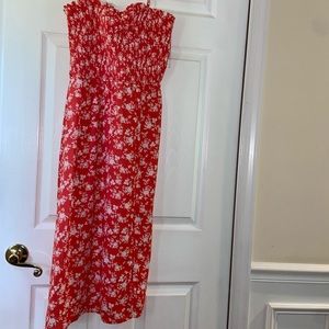 Midi Floral Hot Pink/Red dress